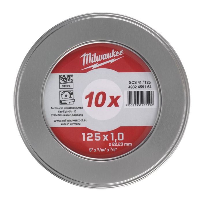 Milwaukee - Disc debitare otel 125x1mm, cutie metalica, 10 bucati [4932478998]