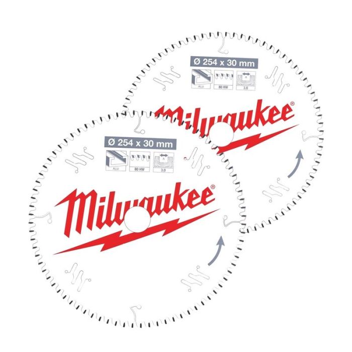 Milwaukee - Panze fierastrau circular 254mm, 60 si 80 dinti, 2 piese [4932479576]