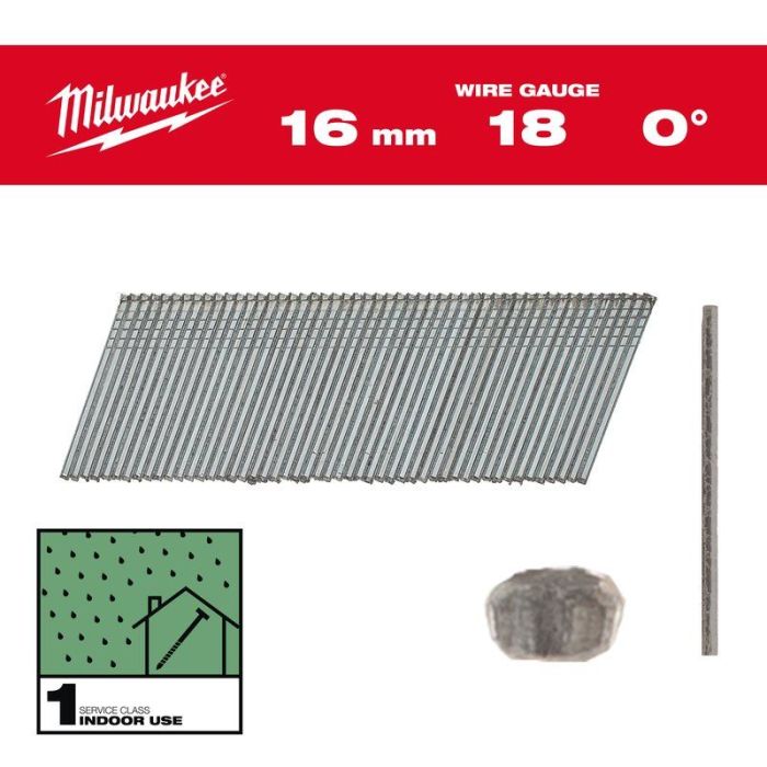 Milwaukee - Cuie T, lungime 16 mm, 18 G, pentru pistolul M18 FN18GS, 10000 bucati [4932492549]