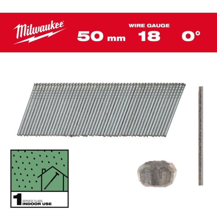 Milwaukee - Cuie T, lungime 50 mm, 18 G, pentru pistolul M18 FN18GS, 5000 bucati [4932492556]