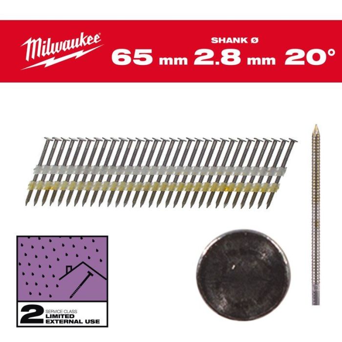 Milwaukee - Cuie in banda pentru M18FFN21, Ø 7.4, 65 mm, galvanizate [4932492591]