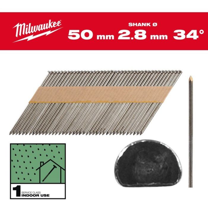 Milwaukee - Cuie 34, lungime 50 mm, cap D, pentru pistol M18FFN [4932492595]