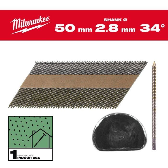 Milwaukee - Cuie in banda, 7.4 x 2.8 mm, 34°, 50 mm, 2200 bucati [4932492599]