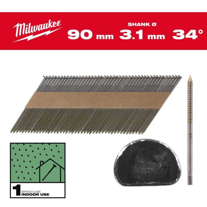 Milwaukee - Cuie in banda, 7.4 x 2.8 mm, 34°, 90 mm, 2200 bucati [4932492604]