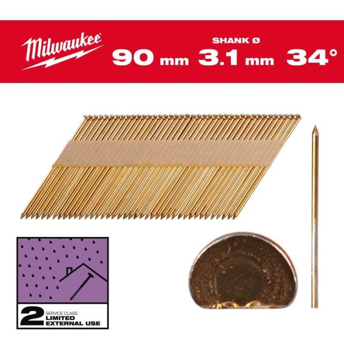 Milwaukee - Cuie in banda, 7.4 x 3.1 mm, 34°, 90 mm, 2200 bucati [4932492605]