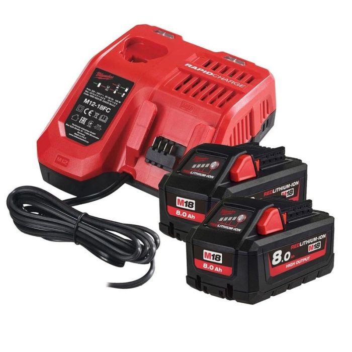 Milwaukee - Set 2x acumulator Li-Ion 18V, 8.0Ah, M18HNRGO4-802 [4932492936]