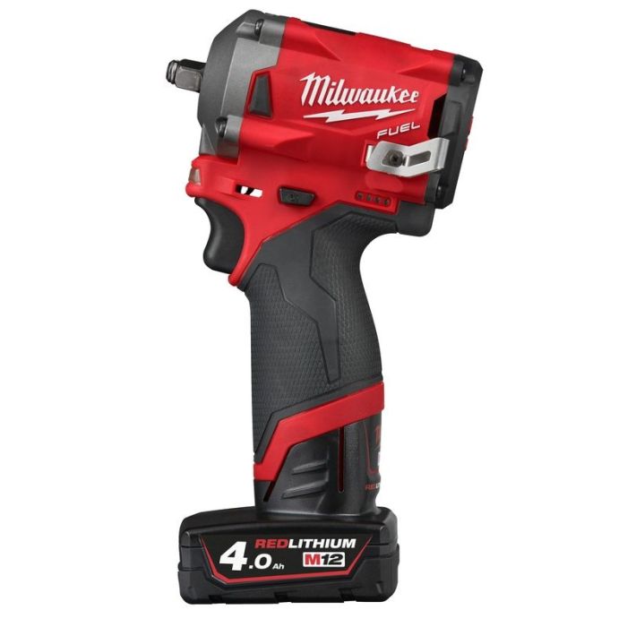 Milwaukee - Masina de insurubat cu impact 339Nm, M12 FIW38-422X, patrat 3/8", cu 2 acumulatori 18V, 2.0Ah si 4.0Ah, incarcator, valiza [4933464613]