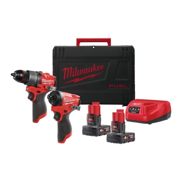 Milwaukee - Pachet 2 scule M12FPP2A2-402X, 2 acumulatori 2.0 Ah, incarcator, cutie transport [4933480587]