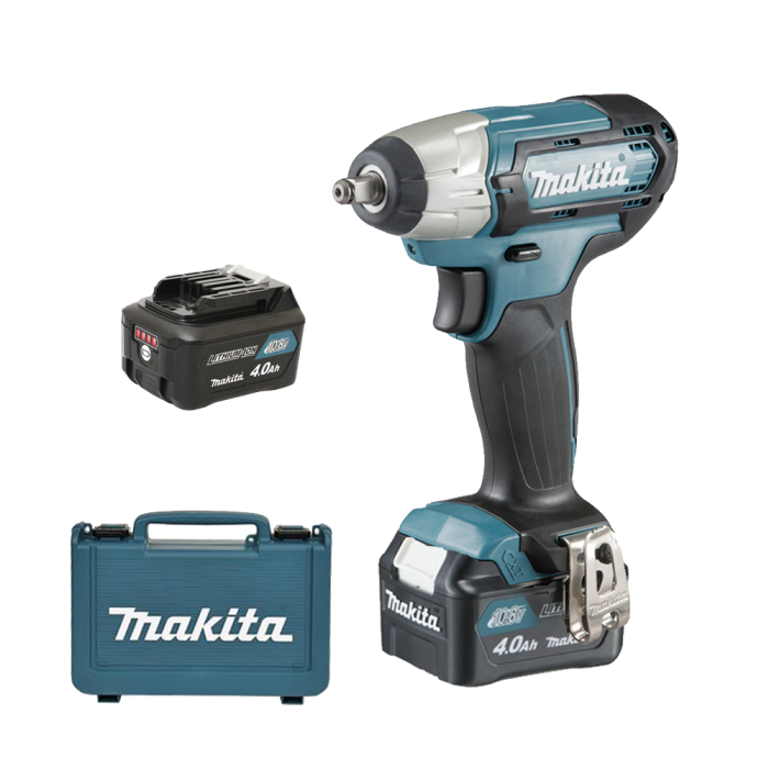 Makita - Masina de insurubat cu impact 140Nm, patrat 1/2", cu 2 acumulatori 12V, 4.0Ah, incarcator, valiza [TW140DSME]