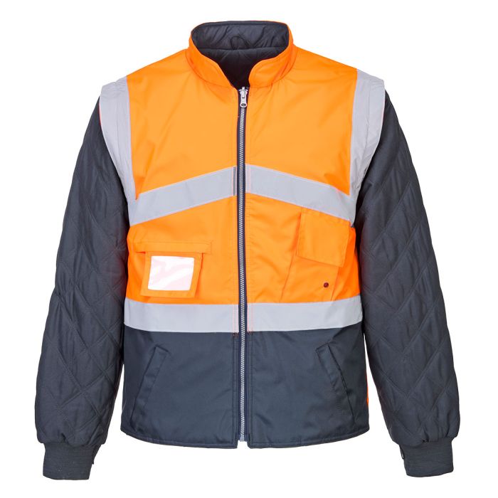 PORTWEST - Jacheta HI-VIS reversibla, portocaliu/bleumarin, mas. XL [S769ONR-XL]