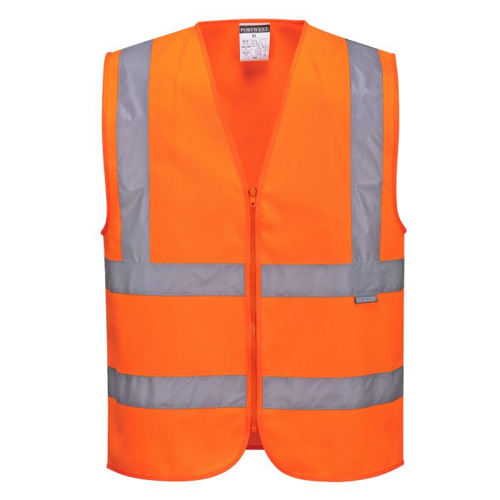 PORTWEST - Vesta HI-VIS cu fermoar, portocaliu fluorescent, mas. XL [C375ORR-XL]