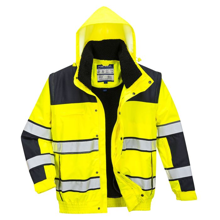 PORTWEST - Jacheta Bomber HI-VIS Classic, galben/negru, mas. 3XL [C466YBR-XXXL]