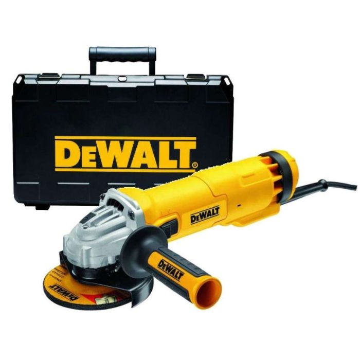 DeWALT - DWE4237K Set Polizor unghiular 1400W, 125mm, comutator glisant No-Volt Release [DWE4237K-QS]