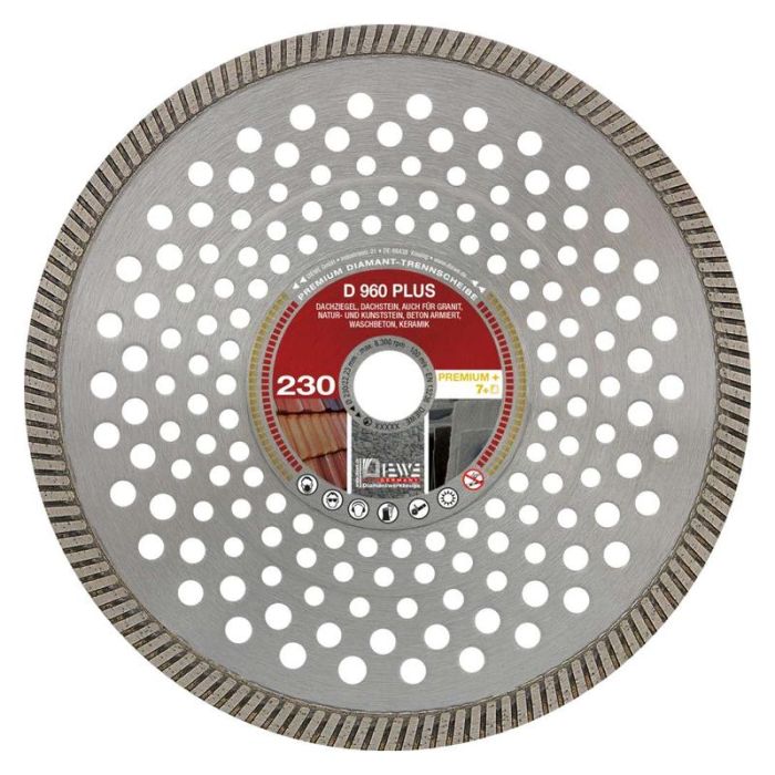 Diewe - Disc diamantat D960Plus, Ø125x22.23mm, pentru Tigla, Beton armat, Ceramica [SQ-81233]