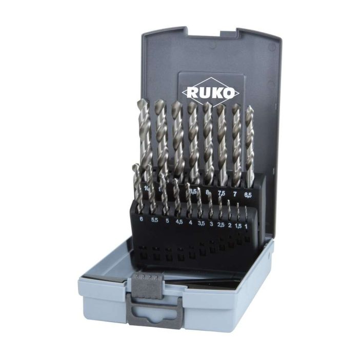 Ruko - Set 19 burghie metal Ø 1-10 mm cutie plastic HSS- G [214214RO]