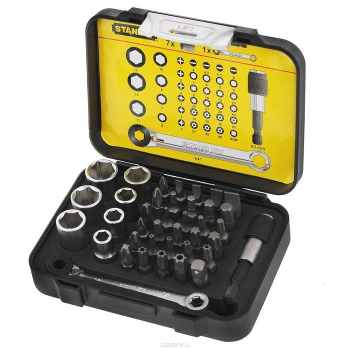 STANLEY - Set biti si chei tubulare 1/4" 40 piese [1-13-907]