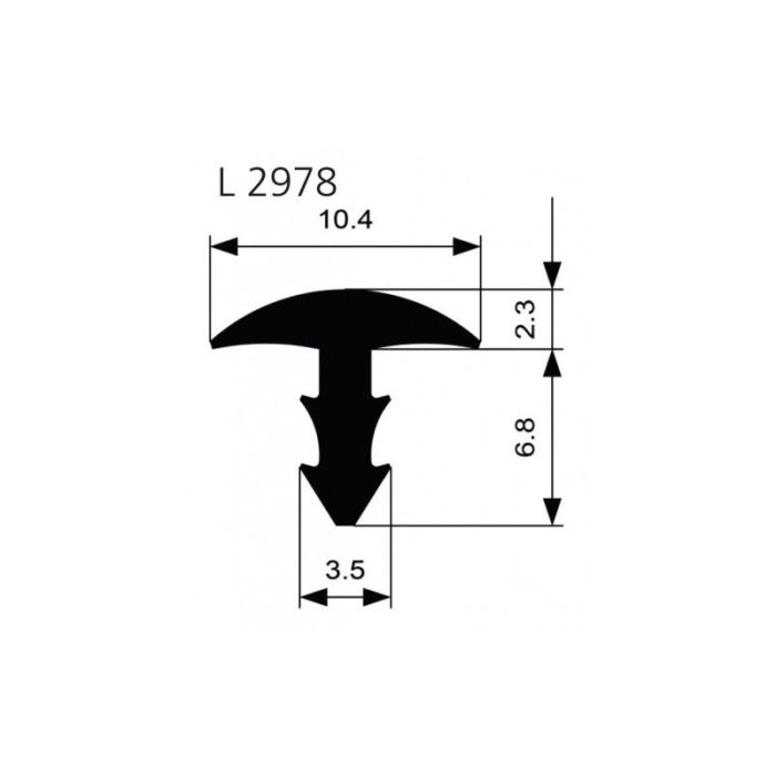 Ellen - Profil anti alunecare scara, L 2978, pilz W-KF, negru, 10.4x9.1mm [EL0504100]