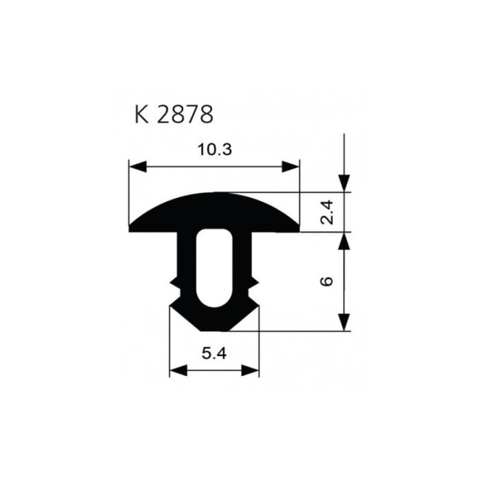 Ellen - Profil anti alunecare scara, K 2878, pilz W-KF, negru, 10.3x8.4mm [0504500]