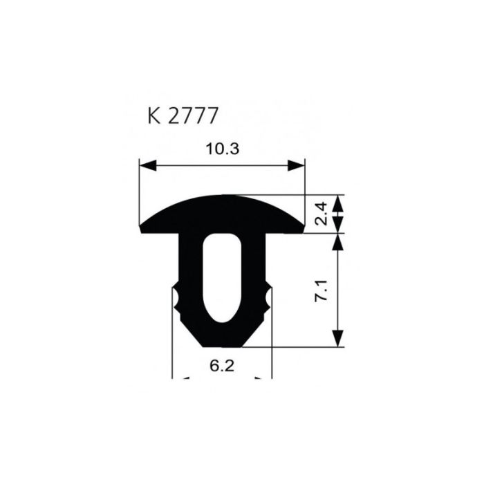 Ellen - Profil anti alunecare scara, K 2777, pilz W-KF, negru, 10.3x9.5mm [0504800]