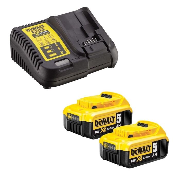 DeWALT - Set 2x acumulator Li-Ion XR 18V, 5.0Ah + incarcator