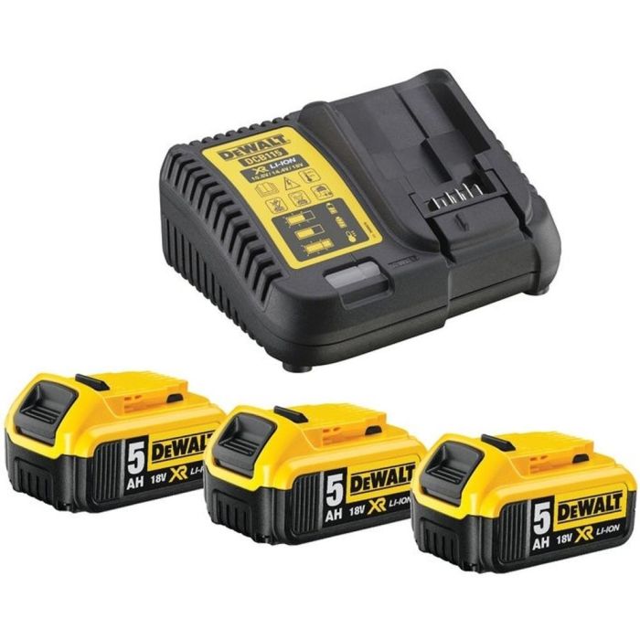 DeWALT - Set 3x acumulator Li-Ion XR 18V, 5.0Ah + incarcator [DCB115P3-QW]