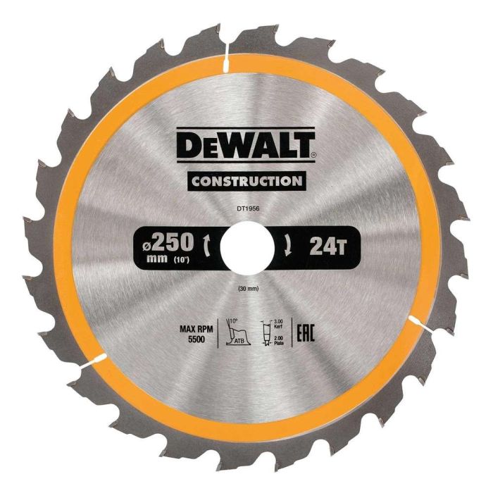 DeWALT - Panza fierastrau circular CONSTRUCTION 250x30mm, 24 dinti [DT1956-QZ]