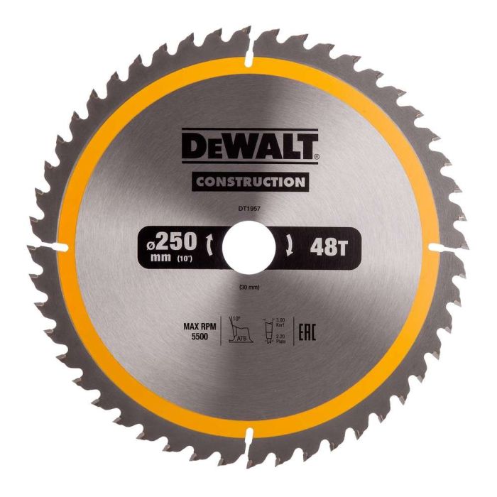 DeWALT - Panza fierastrau circular CONSTRUCTION 250x30mm, 48 dinti [DT1957-QZ]