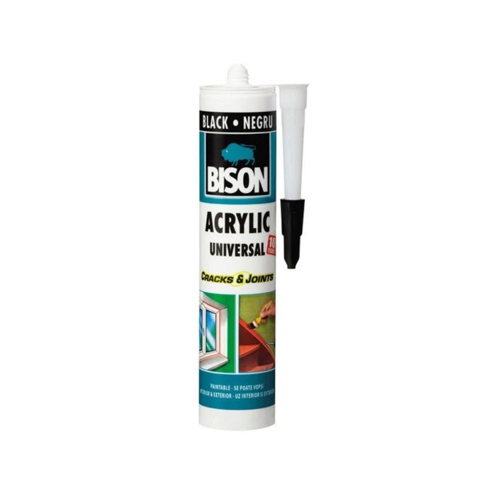 BISON - Silicon acrylic negru 300ml [426009]