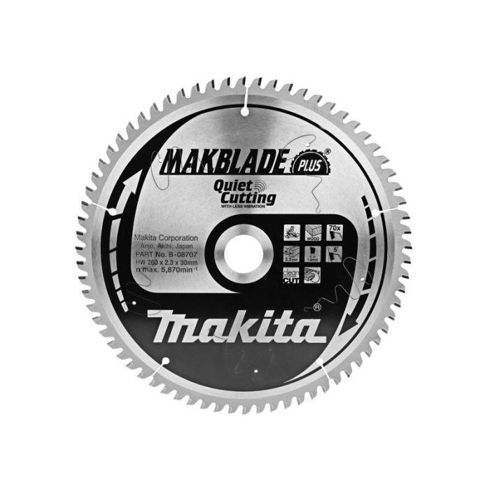 Makita - Panza fierastrau circular Makblade Plus petru lemn, 260x30mm, 70 dinti [B-08707]