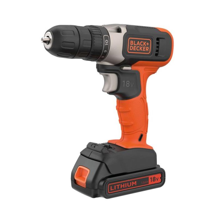 Black+Decker - Masina de gaurit si insurubat 40Nm, cu acumulator 18V, 1.5Ah, incarcator, valiza [BCD001C1-QW]