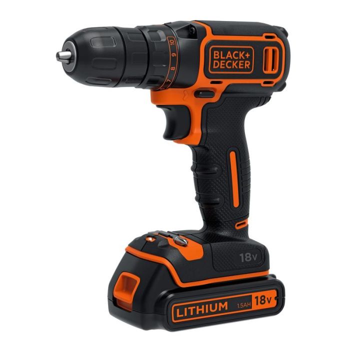 Black+Decker - Masina de gaurit si insurubat 30Nm, cu acumulator 18V, 1.5Ah, incarcator [BDCDC18-QW]