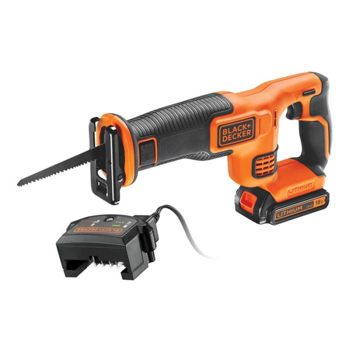 Black+Decker - Fierastrau tip sabie cu acumulator 18V, 1.5Ah [BDCR18-QW]