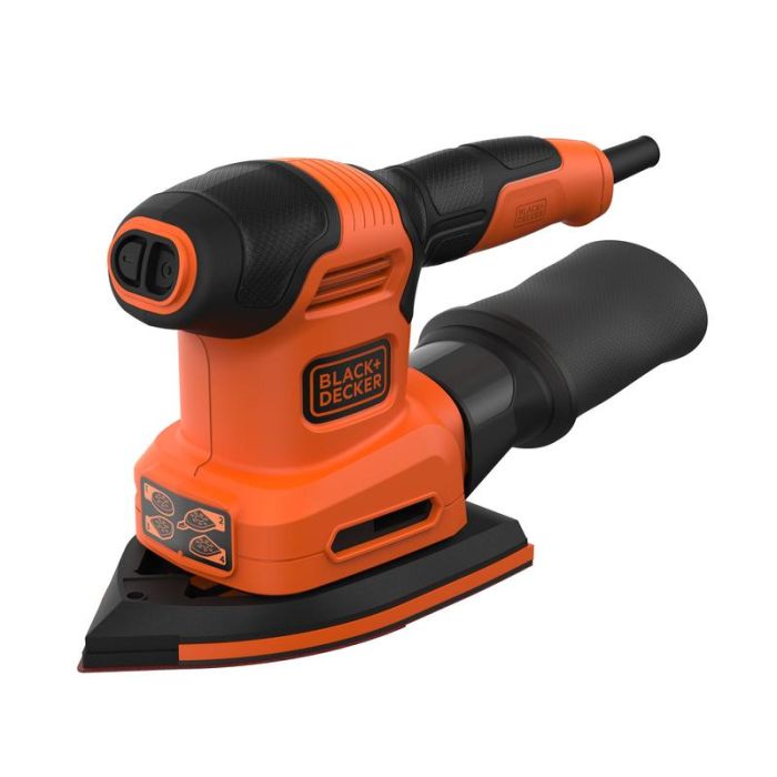 Black+Decker - Slefuitor cu excentric, talpa triunghiulara, 200W, 12000rpm [BEW200-QS]