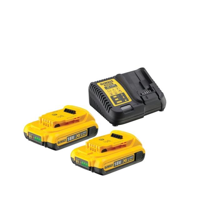 DeWALT - Set 2x acumulator Li-Ion XR 18V, 2.0Ah + incarcator [DCB115D2-QW]