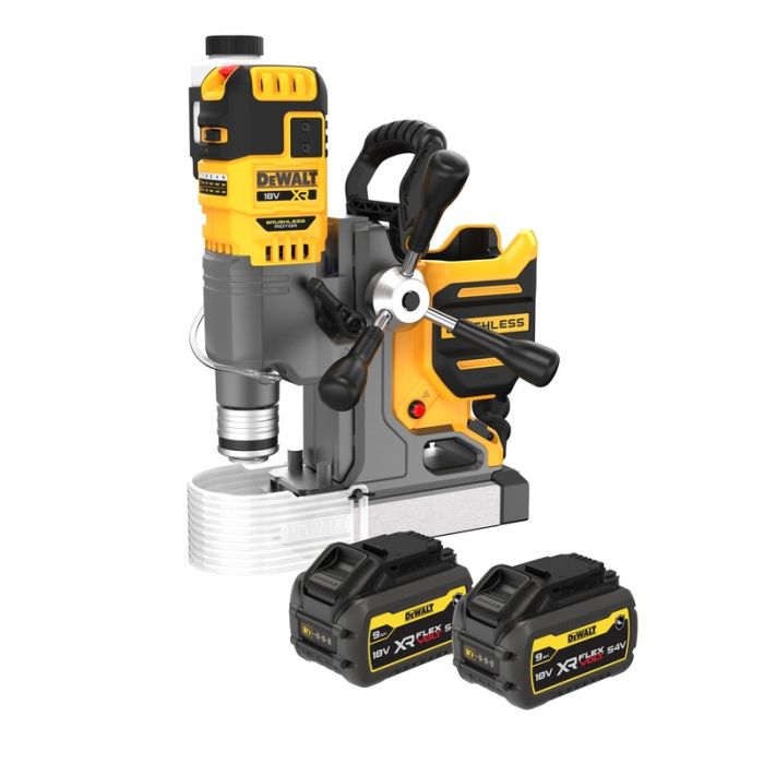 DeWALT - Masina de gaurit cu talpa magnetica, cu acumulator 18V, 2x9.0Ah, incarcator, cutie [DCD1623X2G-QW]