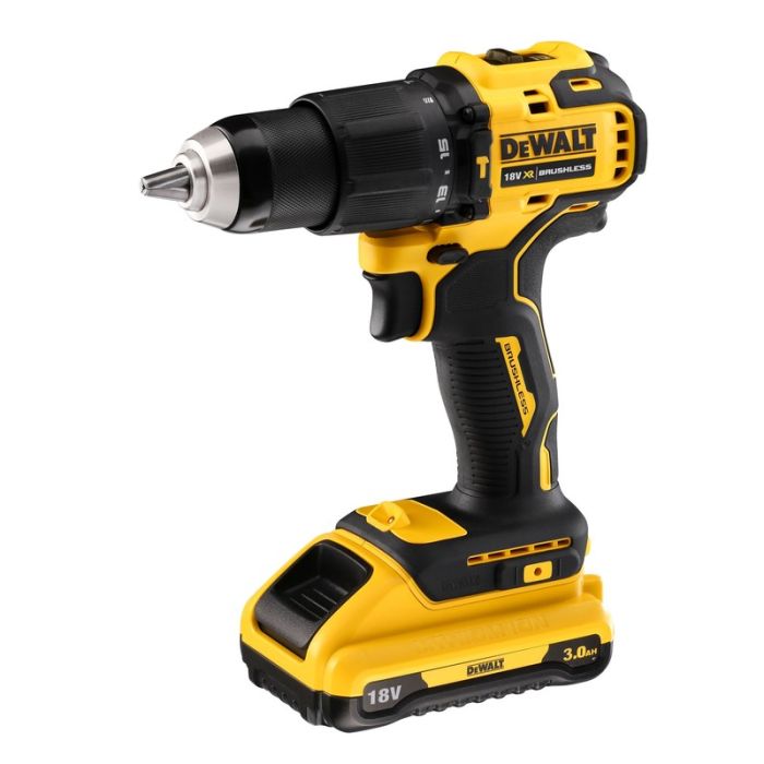 DeWALT - Masina de gaurit si insurubat cu percutie 65Nm, cu 2 acumulatori Li-Ion XR 18V, 3.0Ah, incarcator, valiza [DCD709L2T-QW]