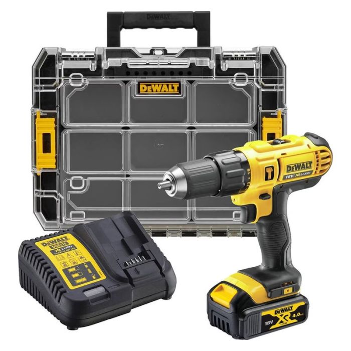 DeWALT - Masina de gaurit si insurubat cu percutie 42Nm, cu acumulator Li-Ion XR 18V, 4.0Ah, incarcator, valiza [DCD776M1T-QW]