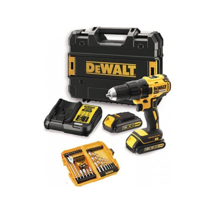 DeWALT - Masina de gaurit si insurubat 65Nm, cu 2 acumulatori Li-Ion XR 18V, 2.0Ah, incarcator, valiza [DCD777D2K-QW]