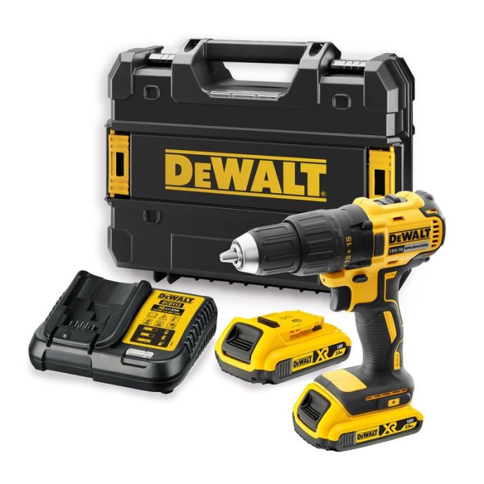 DeWALT - Masina de gaurit si insurubat 65Nm, cu 2 acumulatori Li-Ion XR 18V, 2.0Ah, incarcator, valiza [DCD777D2T-QW]