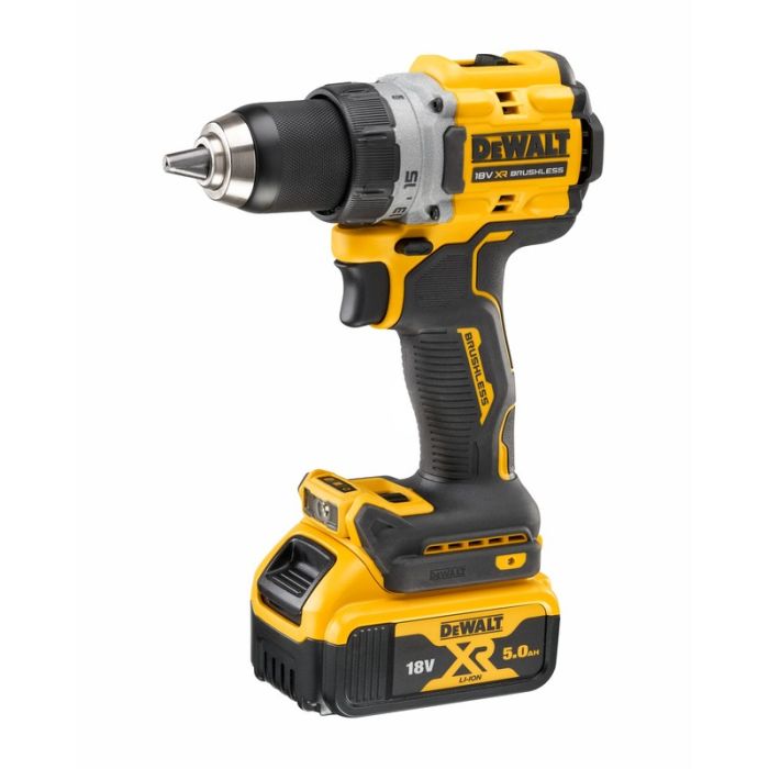 DeWALT - Masina de gaurit si insurubat 90Nm, cu 2 acumulatori Li-Ion XR 18V, 5.0Ah, incarcator, valiza [DCD800P2T-QW]