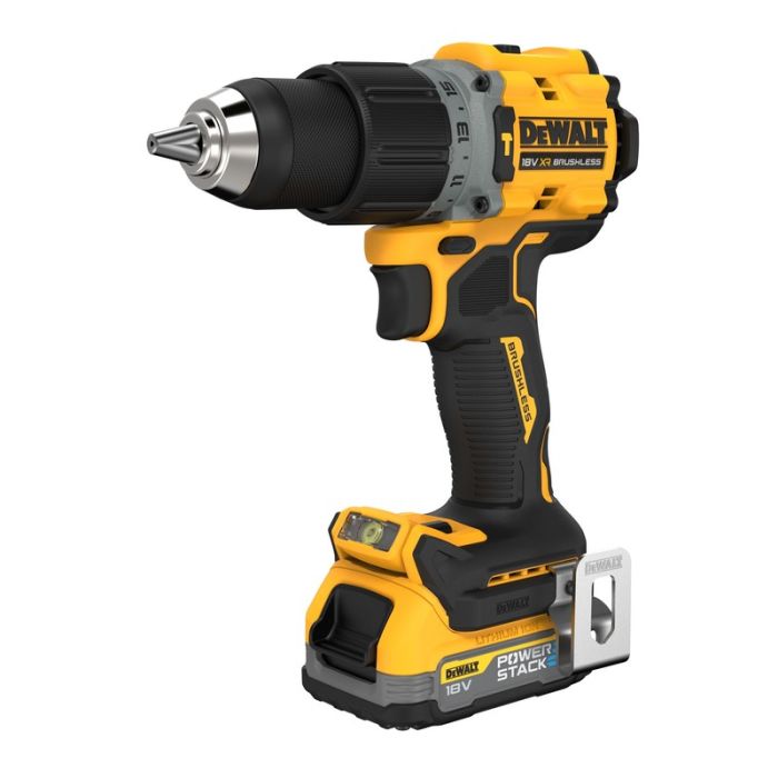 DeWALT - Masina de gaurit si insurubat cu percutie 90Nm, cu acumulator 18V, 1.7Ah, incarcator, valiza [DCD805E1T-QW]