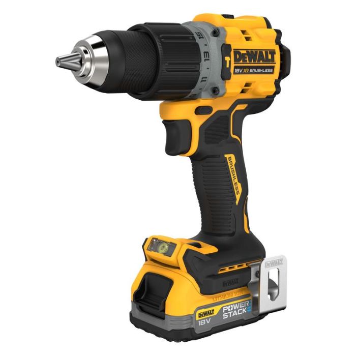 DeWALT - Masina de gaurit si insurubat cu percutie 90Nm, cu 2 acumulatori Li-Ion XR 18V, 1.7Ah, incarcator, valiza [DCD805E2T-QW]