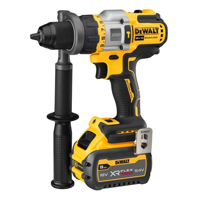 DeWALT - Masina de gaurit si insurubat cu percutie 126Nm, cu acumulator Li-Ion 18V, 9.0Ah, incarcator, valiza [DCD999X1-QW]