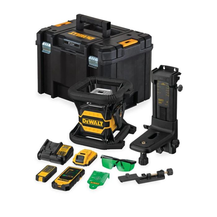 DeWALT - Nivela laser rotativa, 360°, verde, 600 m, detector [DCE080D1GS-QW]