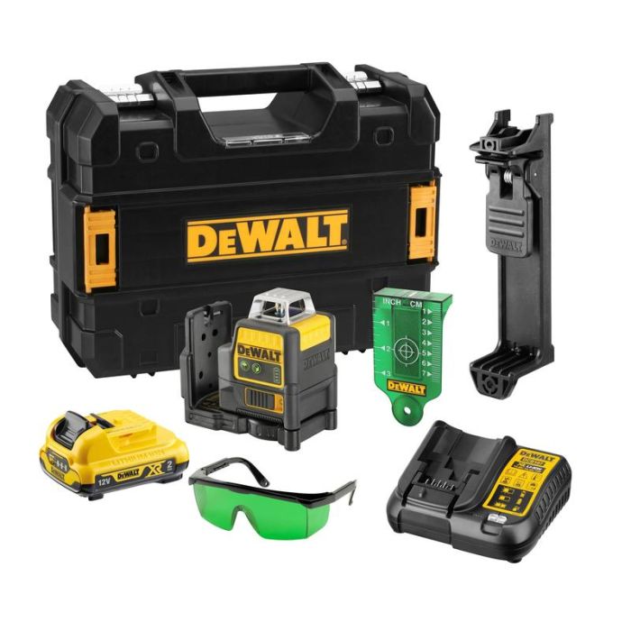 DeWALT - Nivela laser liniara, cu acumulator 10.8V, 2.0 Ah, fascicul verde [DCE0811D1G-QW]