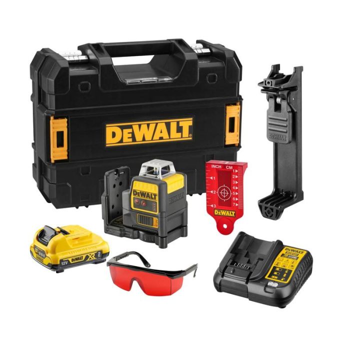 DeWALT - Nivela laser liniara, cu acumulator 10.8V, 2.0 Ah, fascicul rosu [DCE0811D1R-QW]