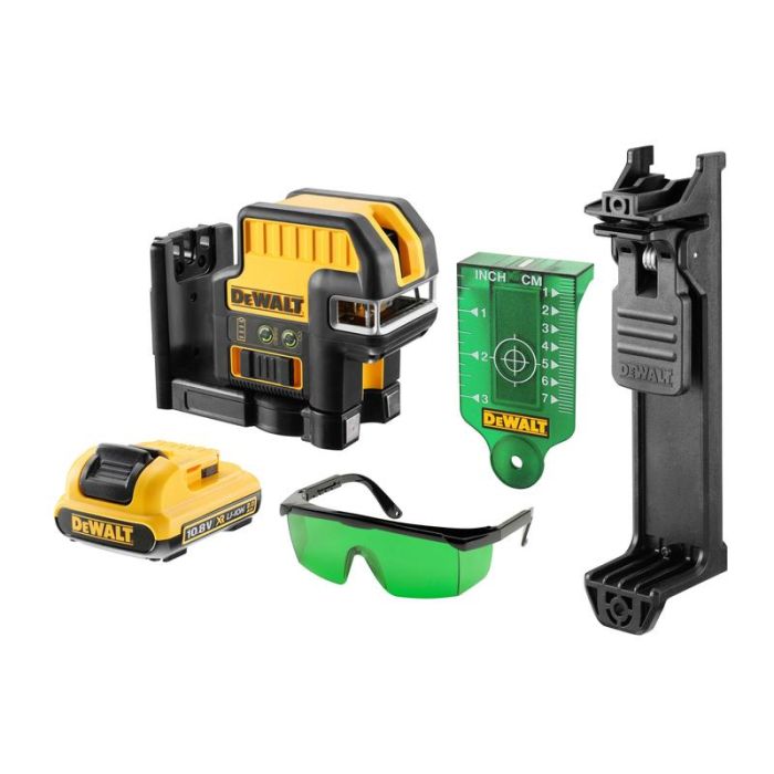 DeWALT - Nivela laser cu 5 puncte in cruce verde, 10.8 V, raza 30 m [DCE0825D1G-QW]