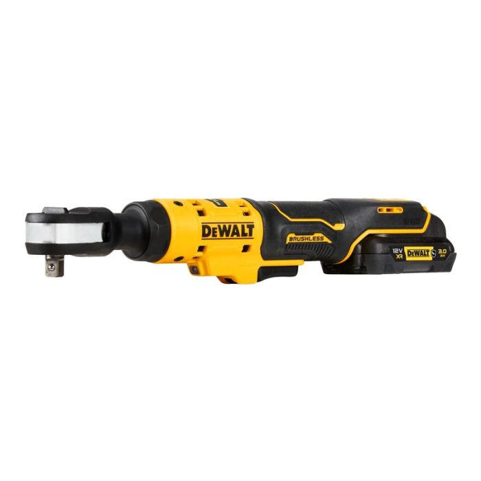 DeWALT - Antrenor cu clichet 3/8", 81Nm, cu acumulator 12V, 3.0Ah, incarcator, insertie spuma [DCF503L1G-QW]