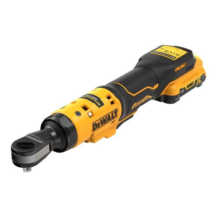 DeWALT - Antrenor cu clichet 1/4", 54Nm, cu acumulator 12V, 2.0Ah, incarcator [DCF504D1-QW]