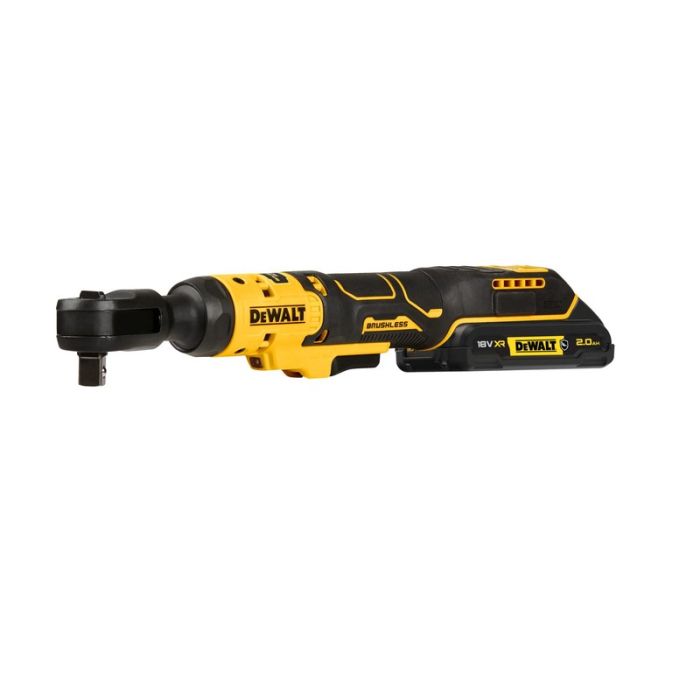 DeWALT - Antrenor cu clichet 1/2", 95Nm, cu acumulator 18V, 2.0Ah, incarcator, insertie spuma [DCF512D1G-QW]